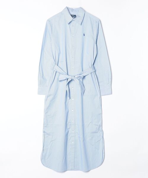 POLO RALPH LAUREN（ポロ ラルフ ローレン）の「ベルテッド ストライプド コットン シャツドレス（シャツワンピース・レディース・ブルー・0/00/8/6/4/2）」の3枚目の写真