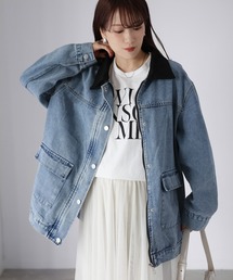 Riberry | 襟配色デニムジャケット(デニムジャケット)