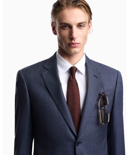 EMPORIO ARMANI ビジネススーツ セットアップ　ネクタイ付き EMPORIO ARMANI エンポリオアルマーニ スーツ セットアップ ヘリンボン
