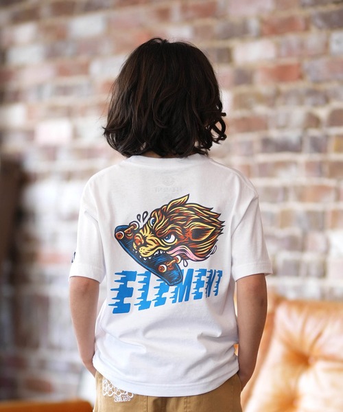 ELEMENT（エレメント）の「ELEMENT/エレメント キッズ 半袖 Tシャツ ロゴ バックプリント BG025255（Tシャツ/カットソー・キッズ・ブラック/ホワイト/チャコールグレー・140cm/130cm/160cm/150cm）」の2枚目の写真