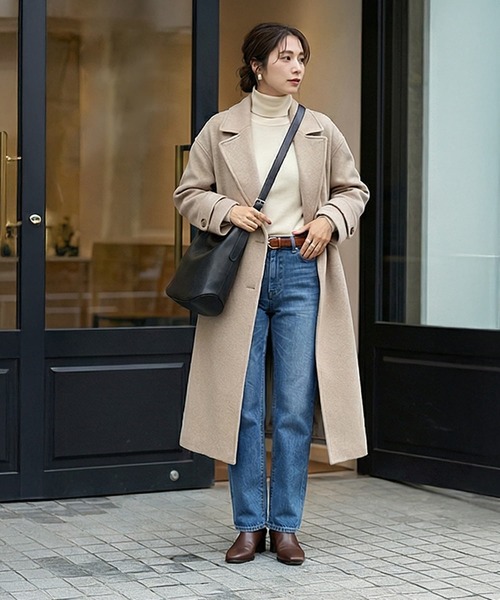 STYLE DELI（スタイルデリ）の「【DELI by】アーキテクトフォルムリアルレザーバケットバッグ（ショルダーバッグ・レディース・ブラウン/ブラック/ライトブラウン・FREE）」の8枚目の写真