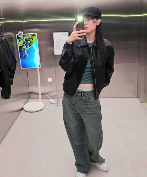 MUSINSA STANDARD WOMAN（ムシンサスタンダードウーマン）の「ウィメンズリブドピグメントスリムTシャツ[ピーコックブルー]（Tシャツ/カットソー・レディース・その他・X-SMALL/MEDIUM/SMALL/X-LARGE/LARGE）」の10枚目の写真