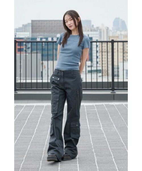 MUSINSA STANDARD WOMAN（ムシンサスタンダードウーマン）の「ウィメンズリブドピグメントスリムTシャツ[ピーコックブルー]（Tシャツ/カットソー・レディース・その他・X-SMALL/MEDIUM/SMALL/X-LARGE/LARGE）」の11枚目の写真