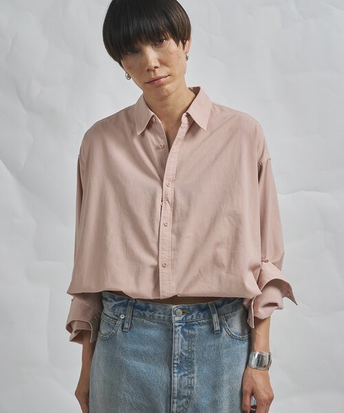 Whim Gazette（ウィムガゼット）の「【GEMINI】製品染めシャツ（シャツ/ブラウス・レディース・ピンク/ブラウン・FREE）」の14枚目の写真