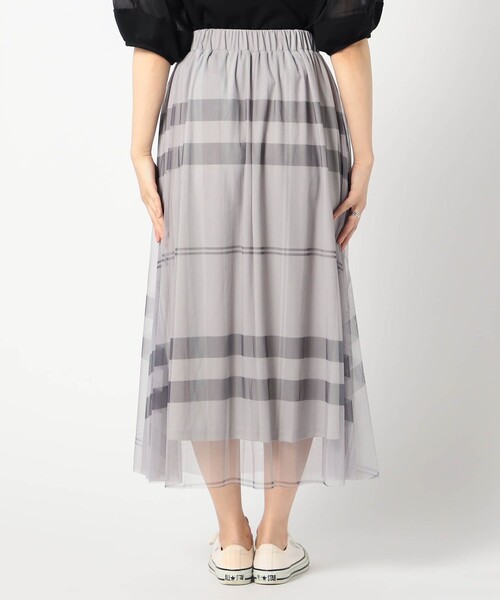 Grand PARK（グランドパーク）の「チュールチェックスカート（スカート・レディース・グレー/ブルー/オフホワイト/ブラック・FREE）」の11枚目の写真