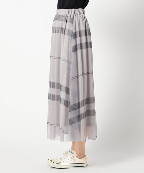 Grand PARK（グランドパーク）の「チュールチェックスカート（スカート・レディース・グレー/ブルー/オフホワイト/ブラック・FREE）」の12枚目の写真