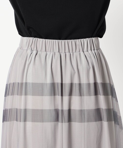 Grand PARK（グランドパーク）の「チュールチェックスカート（スカート・レディース・グレー/ブルー/オフホワイト/ブラック・FREE）」の14枚目の写真