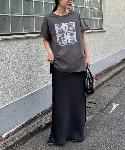 CIAOPANIC TYPY（チャオパニックティピー）の「犬アソートフォトプリント半袖Tee（Tシャツ/カットソー・レディース・ピンク/ブラウン/チャコールグレー/オフホワイト・ONE SIZE）」の5枚目の写真