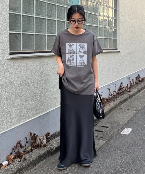 CIAOPANIC TYPY（チャオパニックティピー）の「犬アソートフォトプリント半袖Tee（Tシャツ/カットソー・レディース・ピンク/ブラウン/チャコールグレー/オフホワイト・ONE SIZE）」の6枚目の写真