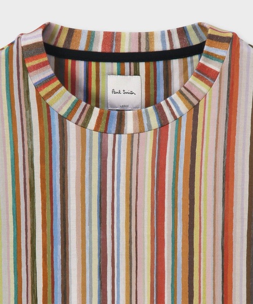 Paul Smith(ポールスミス)の「"Painted Signature Stripe" 半袖Tシャツ / 163505 919T(Tシャツ/カットソー・メンズ・マスタード・MEDIUM/X-LARGE/LARGE)」の2枚目の写真
