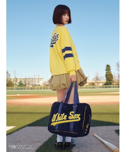 SNIDEL HOME(スナイデルホーム)の「【MLB】パイルバッグ(ハンドバッグ・レディース・ピンク/イエロー/ネイビー・F)」の7枚目の写真