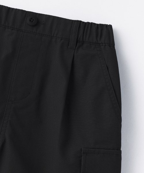 MUSINSA STANDARD KIDS（ムシンサスタンダードキッズ）の「リップストップバンディングカーゴショーツ[ブラック]（その他パンツ・レディース・その他・100/110/120/130/140/150/160）」の4枚目の写真