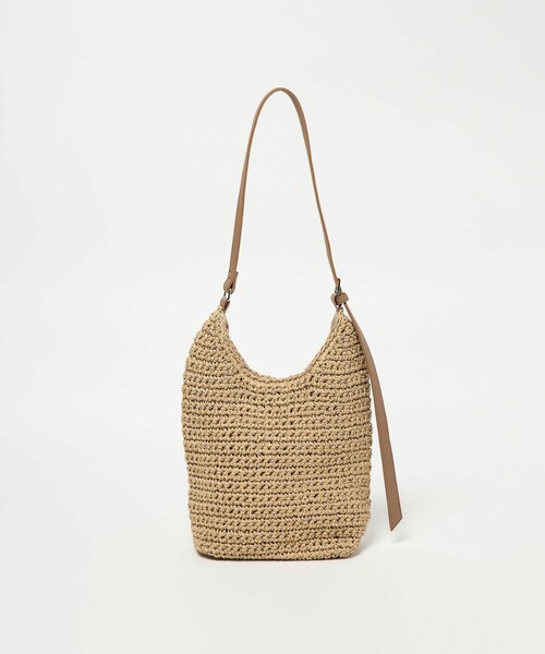 green label relaxing（グリーンレーベルリラクシング）の「ペーパーコード ショルダーバッグ（ショルダーバッグ・レディース・ベージュ/ダークブラウン/ナチュラル・FREE）」の2枚目の写真