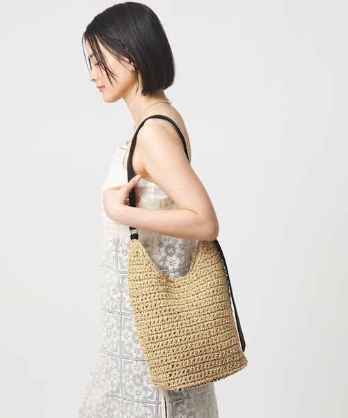 green label relaxing（グリーンレーベルリラクシング）の「ペーパーコード ショルダーバッグ（ショルダーバッグ・レディース・ベージュ/ダークブラウン/ナチュラル・FREE）」の6枚目の写真