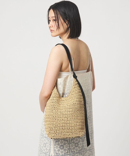 green label relaxing（グリーンレーベルリラクシング）の「ペーパーコード ショルダーバッグ（ショルダーバッグ・レディース・ベージュ/ダークブラウン/ナチュラル・FREE）」の7枚目の写真