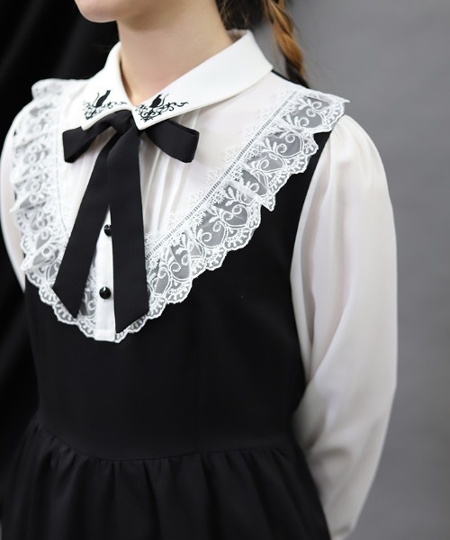 NIBBLE POISON(ニブルポイズン)の「猫刺繍ブロッキングワンピース(ワンピース・レディース・ブラック/グレー・MEDIUM)」の5枚目の写真