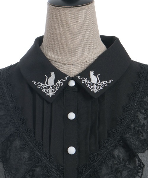 NIBBLE POISON(ニブルポイズン)の「猫刺繍ブロッキングワンピース(ワンピース・レディース・ブラック/グレー・MEDIUM)」の17枚目の写真