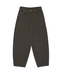 WAVE CURVED COTTON PANTS - CHARCOAL
