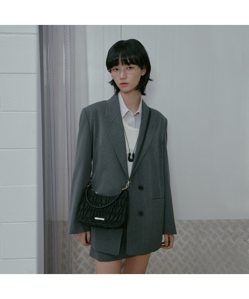 LAP（ラップ）の「SHIRRING NYLON HOBO BAG AS7AB222（トートバッグ・レディース・ブラック・FREE）」の4枚目の写真