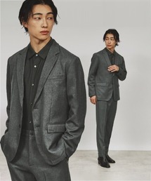 tk.TAKEO KIKUCHI（ティーケータケオキクチ）の「【ジャケット＋パンツ2点セット】エステルサージセットアップ／洗える/ビジネス対応可/イージーケア（セットアップ）」