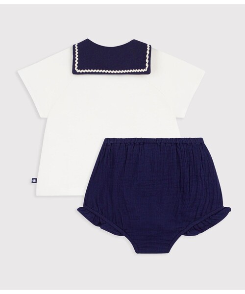PETIT BATEAU(プチバトー)の「セーラーカラー ベビー2点セット(シャツ/ブラウス・キッズ・その他1・12MONTH/24MONTH/36MONTH)」の6枚目の写真