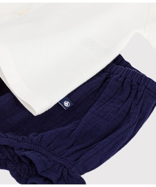 PETIT BATEAU(プチバトー)の「セーラーカラー ベビー2点セット(シャツ/ブラウス・キッズ・その他1・12MONTH/24MONTH/36MONTH)」の7枚目の写真