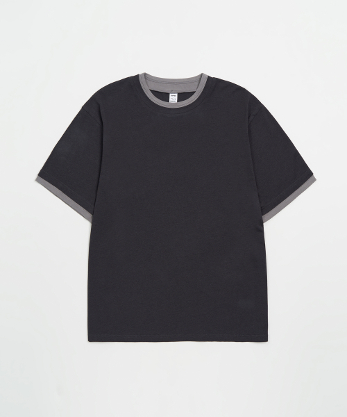 TOFFEE(トフィー)の「ツートンレイヤードTシャツ(ネイビー)(Tシャツ/カットソー・メンズ・その他・SMALL/MEDIUM/LARGE/X-LARGE)」の2枚目の写真