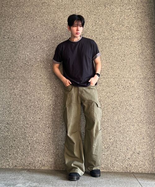 TOFFEE(トフィー)の「ツートンレイヤードTシャツ(ネイビー)(Tシャツ/カットソー・メンズ・その他・SMALL/MEDIUM/LARGE/X-LARGE)」の7枚目の写真