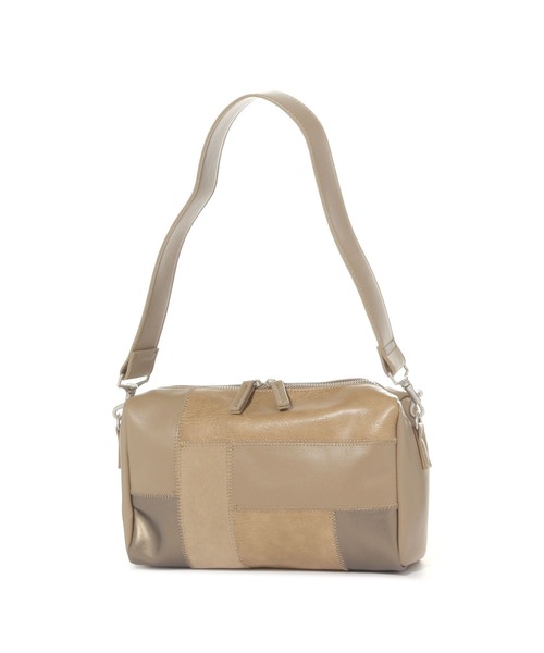 LEPSIM（レプシィム）の「パッチワークバッグ　646417（ショルダーバッグ・レディース・ブラック/ベージュ・ONE SIZE）」の2枚目の写真