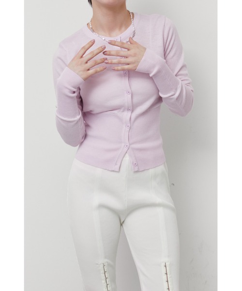 ANF.MUU(アンフムー)の「ロングリブカーディガン(カーディガン/ボレロ・レディース・ピンク/ホワイト/イエロー/ブラック・FREE)」の21枚目の写真