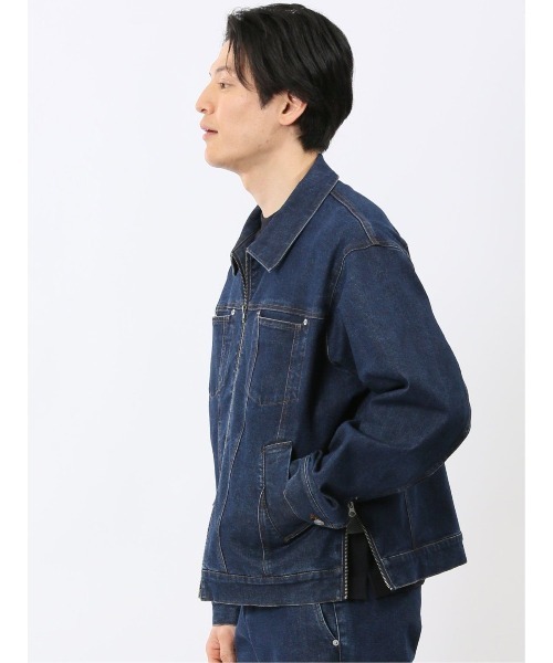 TAKA-Q(タカキュー)の「【ストレッチ ウォッシャブル】タカキュー デニム ブルゾン(セットアップ可能)(デニムジャケット・メンズ・ネイビー・X-LARGE/MEDIUM/LARGE)」の4枚目の写真