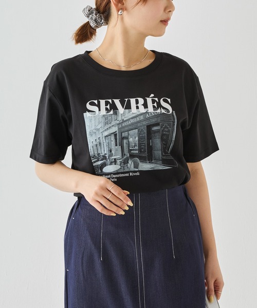 LAVEANGE(ラビアンジェ)の「【好機能シリーズ】接触冷感・吸水速乾・UVカット|フォトプリントTシャツ|ひんやり/夏も快適/フォトT/ロゴT(Tシャツ/カットソー・レディース・ブラック/オフホワイト・M/LL/3L/4L/5L)」の13枚目の写真