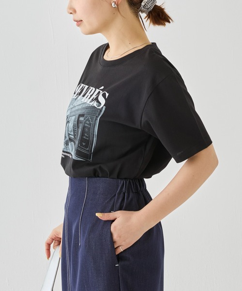 LAVEANGE(ラビアンジェ)の「【好機能シリーズ】接触冷感・吸水速乾・UVカット|フォトプリントTシャツ|ひんやり/夏も快適/フォトT/ロゴT(Tシャツ/カットソー・レディース・ブラック/オフホワイト・M/LL/3L/4L/5L)」の14枚目の写真