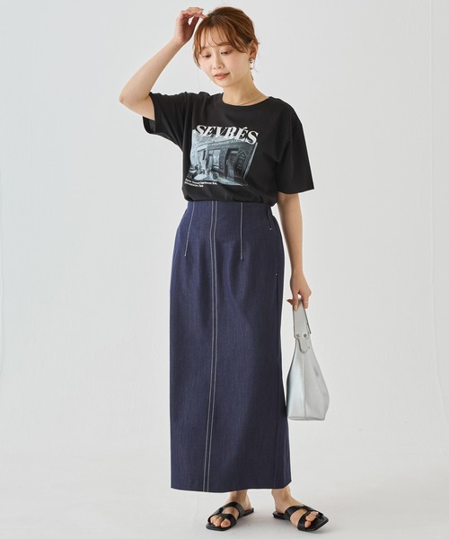 LAVEANGE(ラビアンジェ)の「【好機能シリーズ】接触冷感・吸水速乾・UVカット|フォトプリントTシャツ|ひんやり/夏も快適/フォトT/ロゴT(Tシャツ/カットソー・レディース・ブラック/オフホワイト・M/LL/3L/4L/5L)」の16枚目の写真