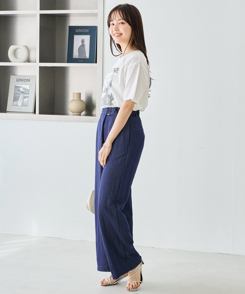 LAVEANGE(ラビアンジェ)の「【好機能シリーズ】接触冷感・吸水速乾・UVカット|フォトプリントTシャツ|ひんやり/夏も快適/フォトT/ロゴT(Tシャツ/カットソー・レディース・ブラック/オフホワイト・M/LL/3L/4L/5L)」の10枚目の写真