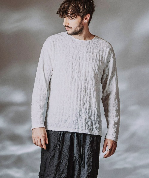 NO ID.(ノーアイディ)の「mlt5655- シュリンクBIG-PO カットソー(458006-464T)(Tシャツ/カットソー・メンズ・ホワイト/ブラック・ONE SIZE)」の5枚目の写真
