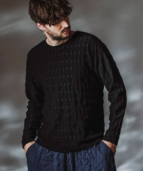 NO ID.(ノーアイディ)の「mlt5655- シュリンクBIG-PO カットソー(458006-464T)(Tシャツ/カットソー・メンズ・ホワイト/ブラック・ONE SIZE)」の7枚目の写真