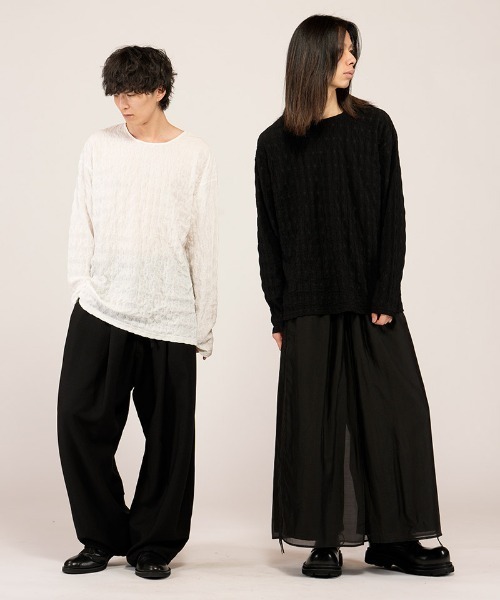 NO ID.(ノーアイディ)の「mlt5655- シュリンクBIG-PO カットソー(458006-464T)(Tシャツ/カットソー・メンズ・ホワイト/ブラック・ONE SIZE)」の9枚目の写真