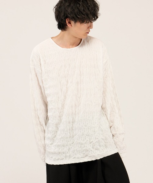 NO ID.(ノーアイディ)の「mlt5655- シュリンクBIG-PO カットソー(458006-464T)(Tシャツ/カットソー・メンズ・ホワイト/ブラック・ONE SIZE)」の13枚目の写真