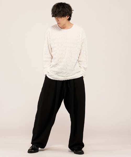 NO ID.(ノーアイディ)の「mlt5655- シュリンクBIG-PO カットソー(458006-464T)(Tシャツ/カットソー・メンズ・ホワイト/ブラック・ONE SIZE)」の14枚目の写真