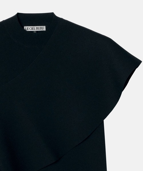 LE CIEL BLEU（ルシェルブルー）の「デタッチャブルケープニットトップ / Detachable Cape Knit Top（ニット/セーター・レディース・ブラウン/オフホワイト/ブラック・36）」の14枚目の写真