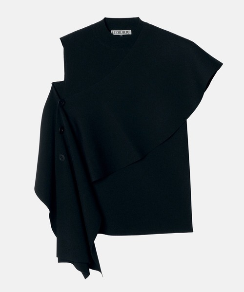 LE CIEL BLEU（ルシェルブルー）の「デタッチャブルケープニットトップ / Detachable Cape Knit Top（ニット/セーター・レディース・ブラウン/オフホワイト/ブラック・36）」の13枚目の写真