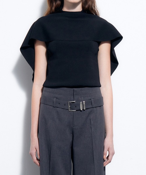 LE CIEL BLEU（ルシェルブルー）の「デタッチャブルケープニットトップ / Detachable Cape Knit Top（ニット/セーター・レディース・ブラウン/オフホワイト/ブラック・36）」の11枚目の写真