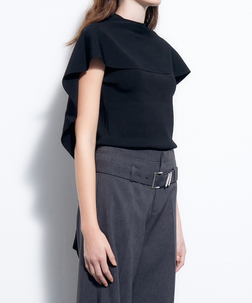 LE CIEL BLEU（ルシェルブルー）の「デタッチャブルケープニットトップ / Detachable Cape Knit Top（ニット/セーター・レディース・ブラウン/オフホワイト/ブラック・36）」の10枚目の写真