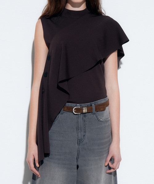 LE CIEL BLEU（ルシェルブルー）の「デタッチャブルケープニットトップ / Detachable Cape Knit Top（ニット/セーター・レディース・ブラウン/オフホワイト/ブラック・36）」の21枚目の写真