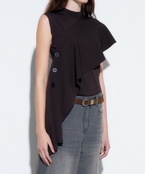 LE CIEL BLEU（ルシェルブルー）の「デタッチャブルケープニットトップ / Detachable Cape Knit Top（ニット/セーター・レディース・ブラウン/オフホワイト/ブラック・36）」の20枚目の写真