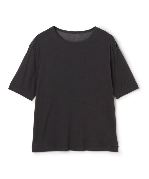 MACPHEE（マカフィー）の「シアージャージー ハーフスリーブプルオーバー（Tシャツ/カットソー・レディース・チャコールグレー/ライトベージュ/レッド/ダークブラウン/ホワイト・S）」の3枚目の写真