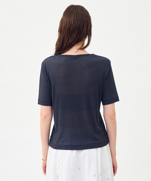 MACPHEE（マカフィー）の「シアージャージー ハーフスリーブプルオーバー（Tシャツ/カットソー・レディース・チャコールグレー/ライトベージュ/レッド/ダークブラウン/ホワイト・S）」の14枚目の写真