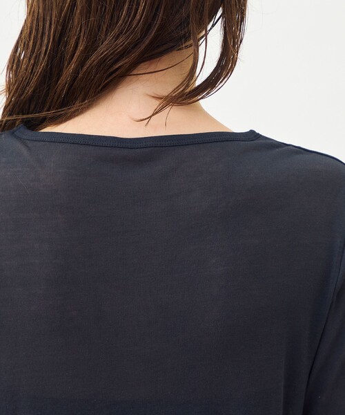 MACPHEE（マカフィー）の「シアージャージー ハーフスリーブプルオーバー（Tシャツ/カットソー・レディース・チャコールグレー/ライトベージュ/レッド/ダークブラウン/ホワイト・S）」の16枚目の写真