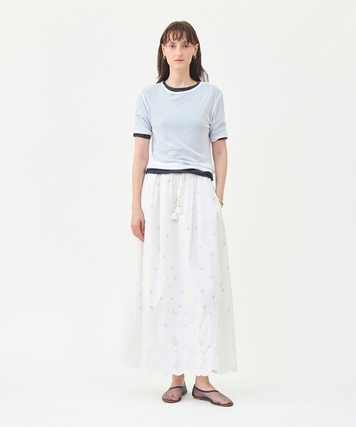 MACPHEE（マカフィー）の「シアージャージー ハーフスリーブプルオーバー（Tシャツ/カットソー・レディース・チャコールグレー/ライトベージュ/レッド/ダークブラウン/ホワイト・S）」の7枚目の写真